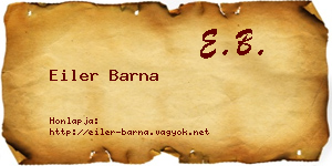 Eiler Barna névjegykártya